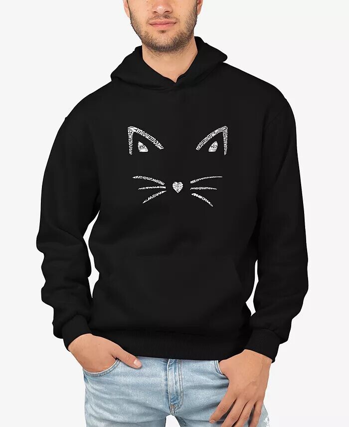 

Мужская толстовка с капюшоном Word Art Whiskers LA Pop Art, черный