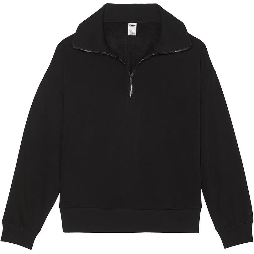

Victoria's Secret Розовый свитшот Ivy Fleece с полумолнией/Черный свитшот женский Pure Black