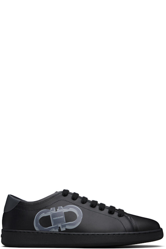 

Черные кеды Double Gancini Ferragamo