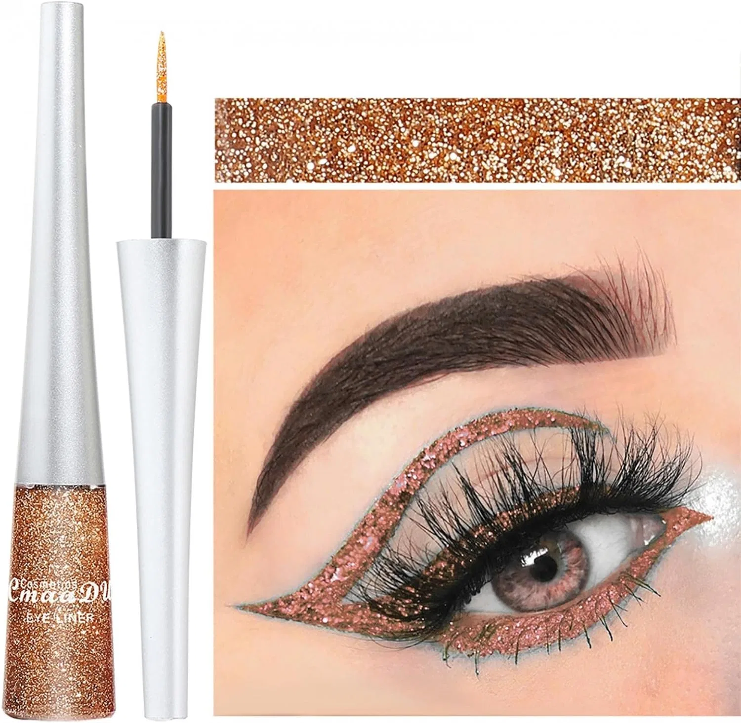 Подводка для глаз Glitter Eyeliner Foreted, блестящая, жидкая — фото 2