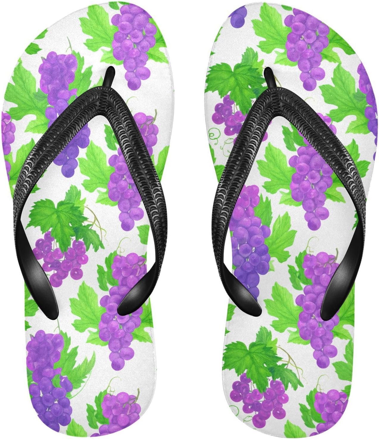 

Шлепанцы с рисунком фиолетовых виноградных листьев, пляжные сандалии-вьетнамки, резинескользящие летние тапочки для женщин и мужчин, для прогулок Sinestour