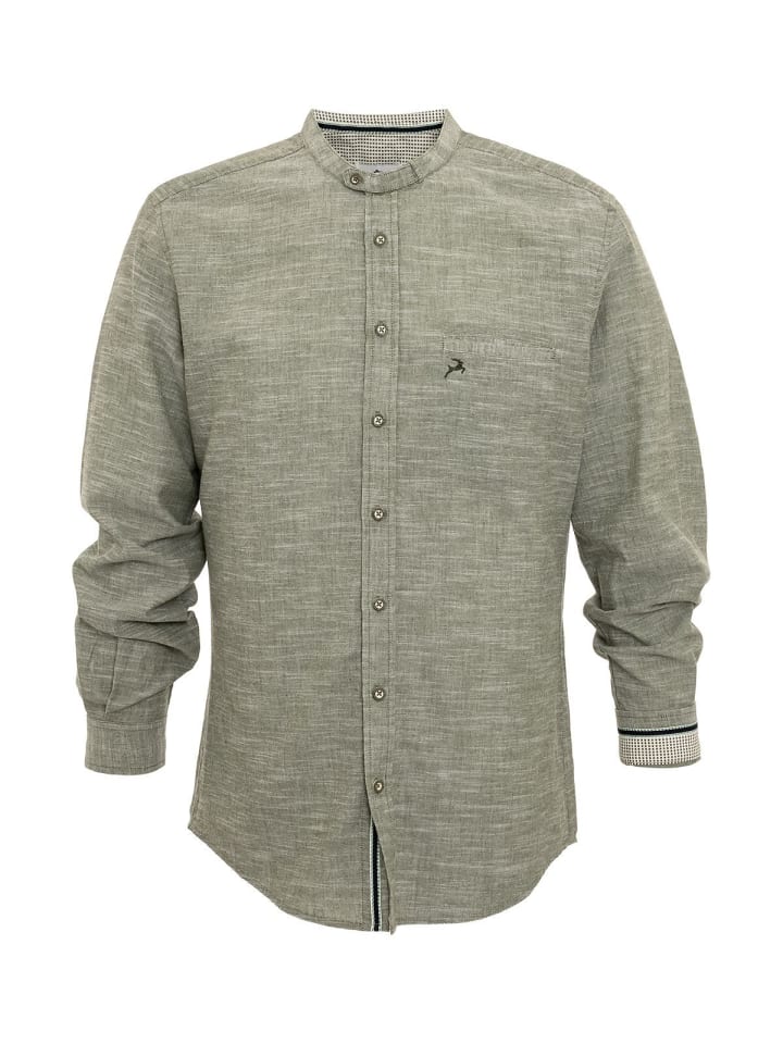 

Рубашка с воротником-стойкой H-106 зеленого цвета MADDOX