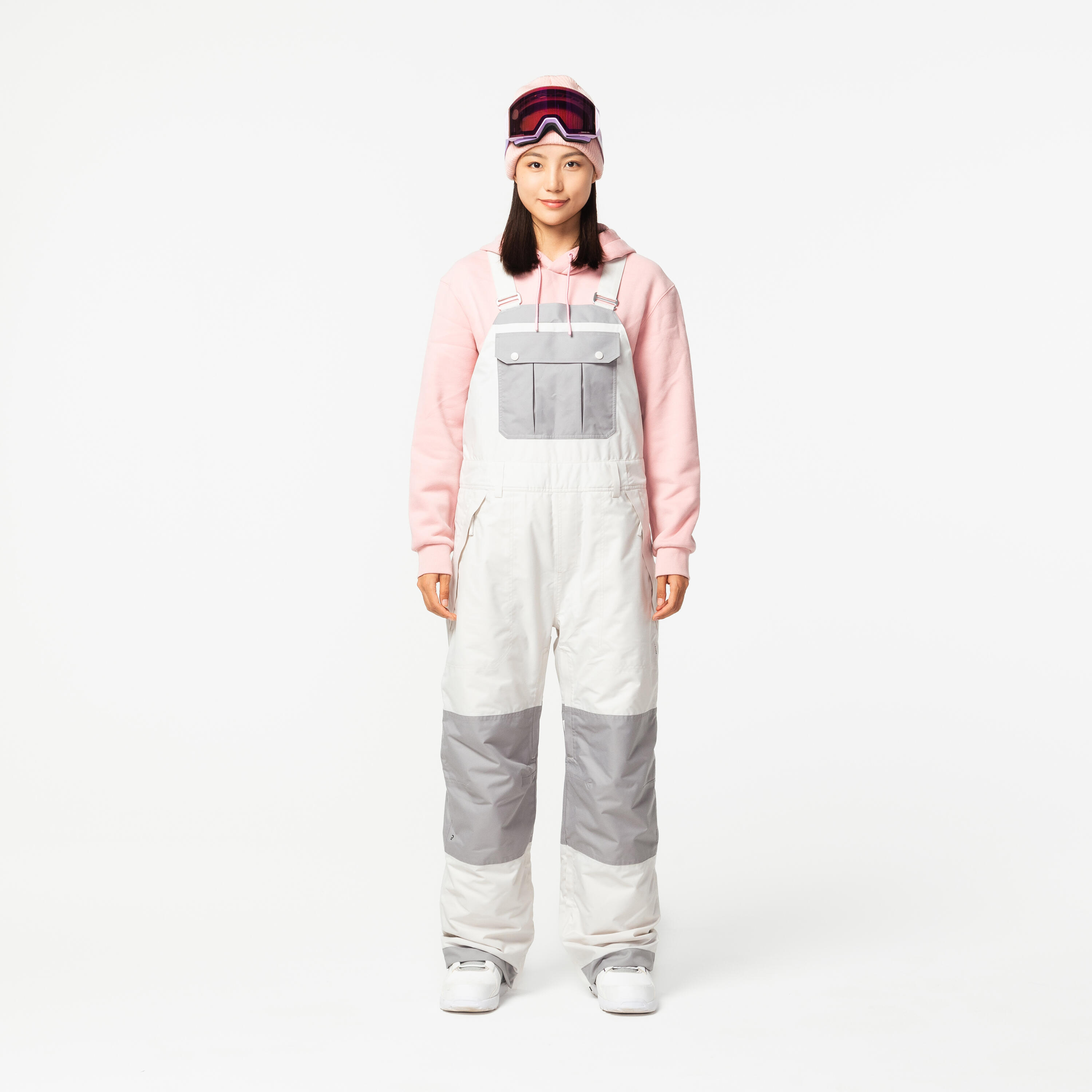 

Бежевые взрослые водонепроницаемые лыжные комбинезоны Wide Overalls SNB 500