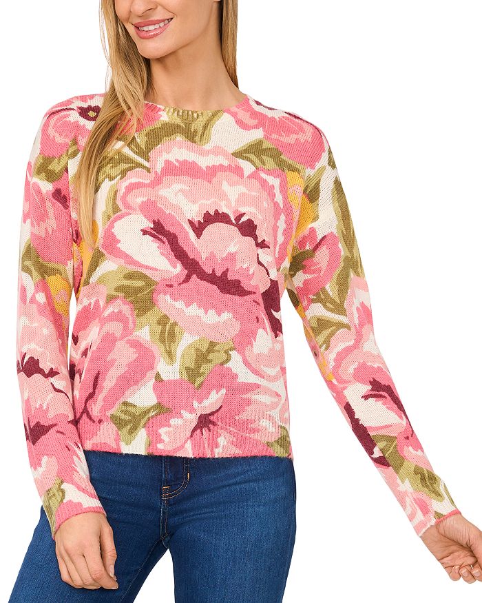 

Топ с круглым вырезом Bold Roses CeCe, белый