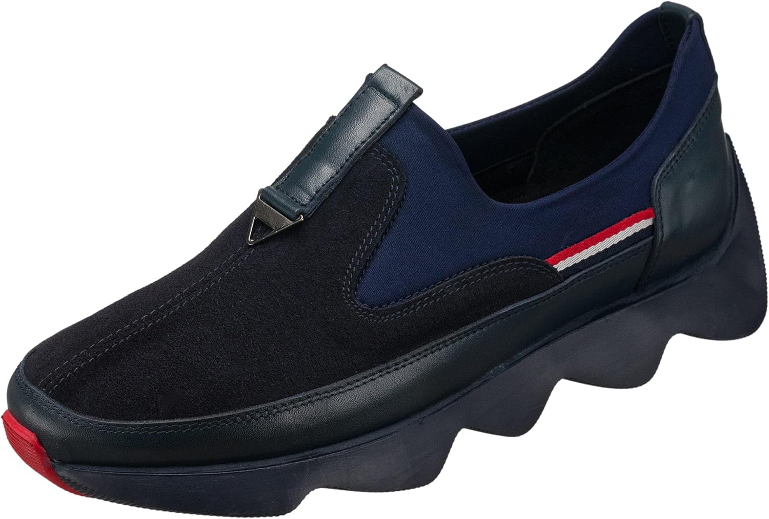 

Мужские легкие кроссовки DALGALA большого размера из темно-синей кожи и эластичного материала, ручной работы, повседневная обувь для мужчин