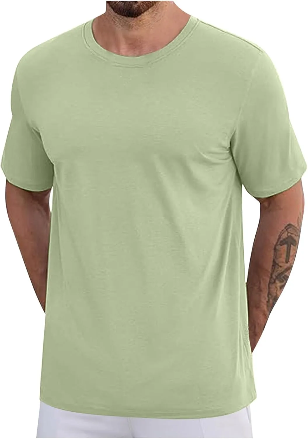 Мужская футболка с коротким рукавом Cotton Big and Tall, классическая, для тренировок