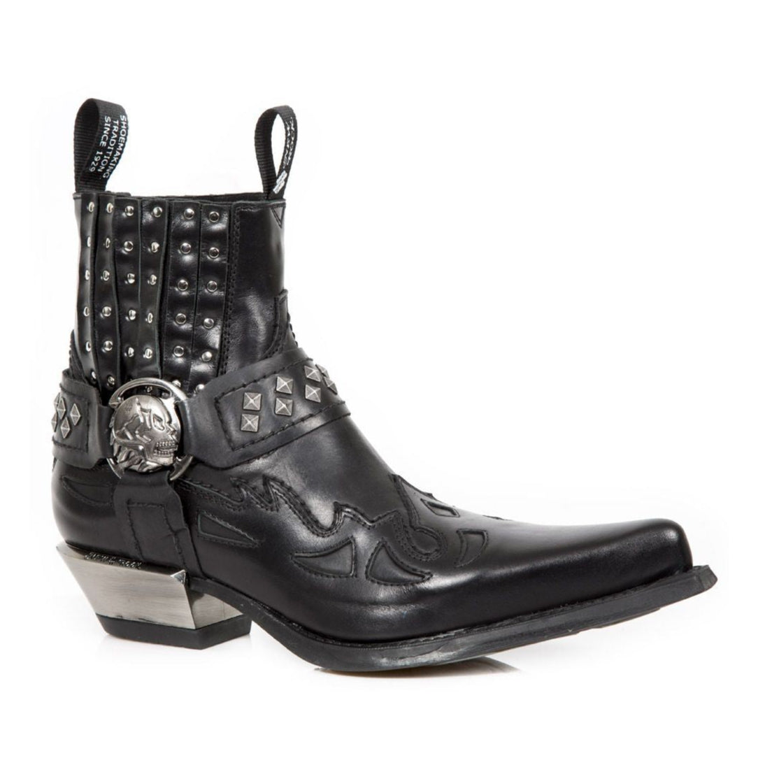 

Байкерские ботинки New Rock из черной кожи с заклепками - 7950-S1