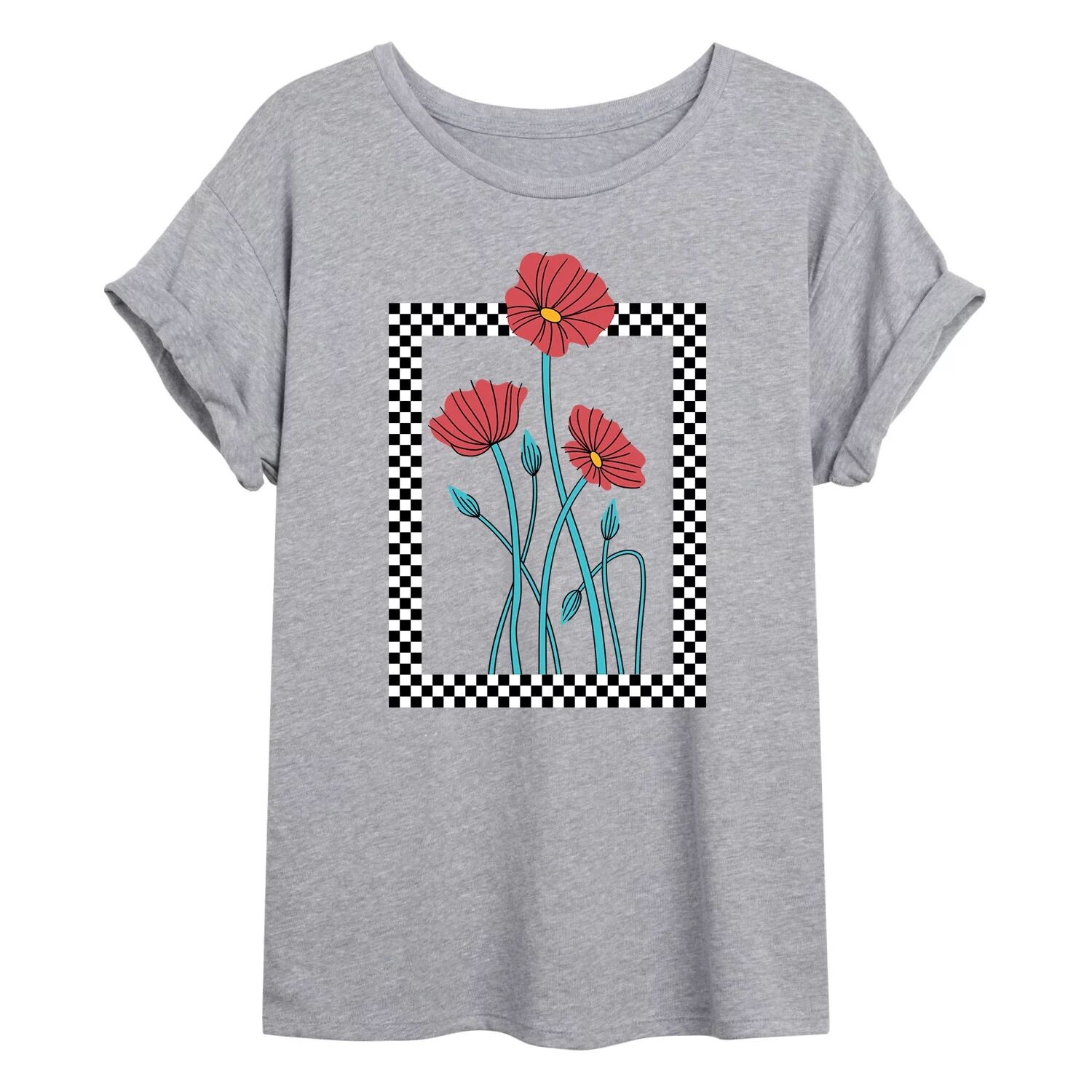 

Клетчатая струящаяся футболка Juniors' Poppies Licensed Character