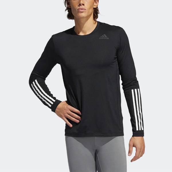 Футболка adidas Training Sports Round Neck Long Sleeves Black, черный — фото 3