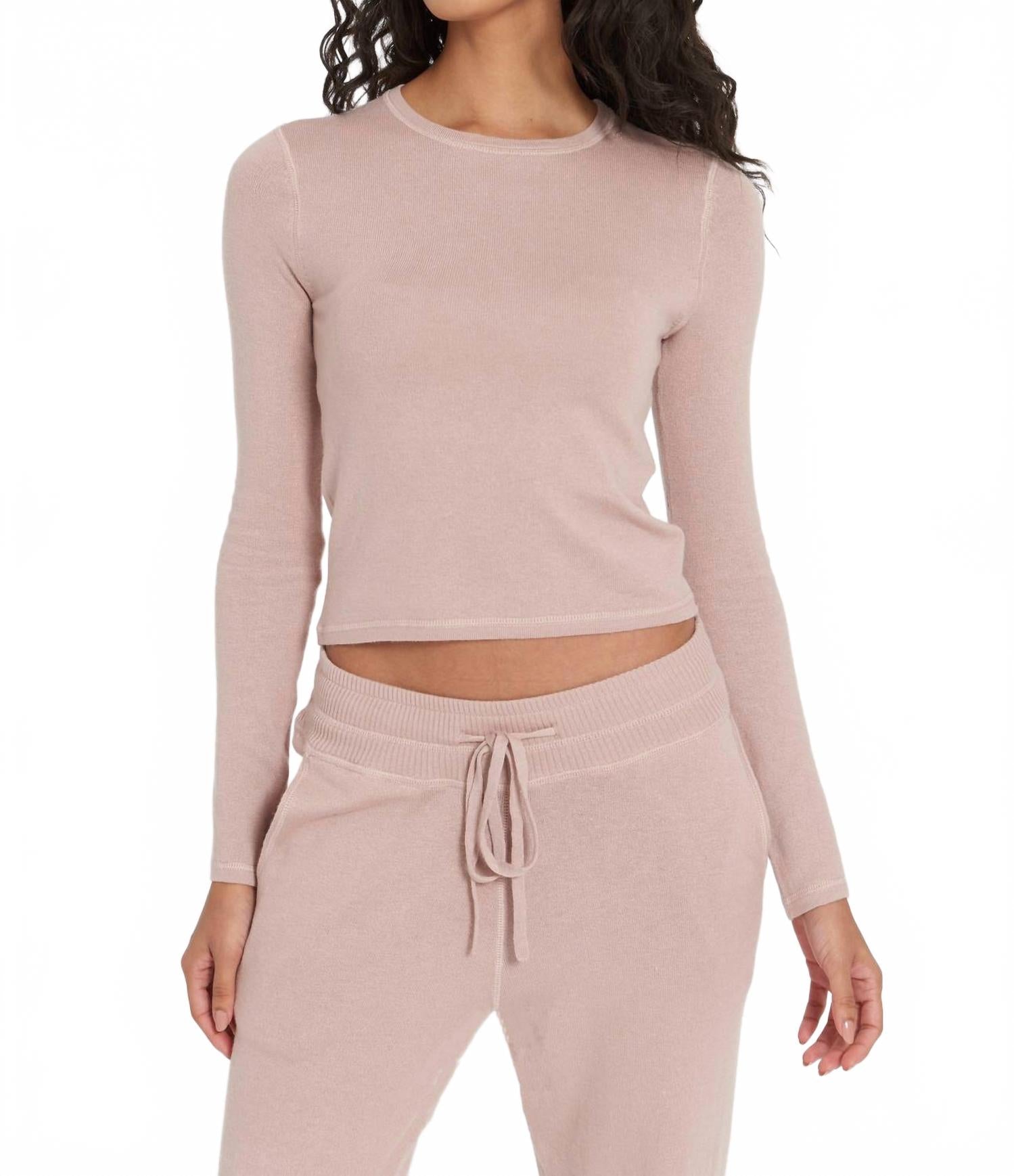 

Невис укороченный пуловер в пыльно-розовом LEIMERE