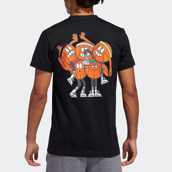 Футболка с коротким рукавом, , с маленькой полоской, баскетбольная команда Adidas, черный — фото 4