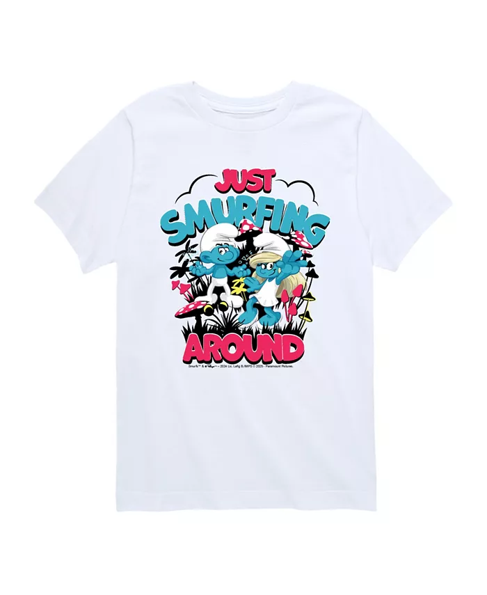 

Футболка с графическим принтом «Big Boys Just Smurfing Around» Smurfs, белый