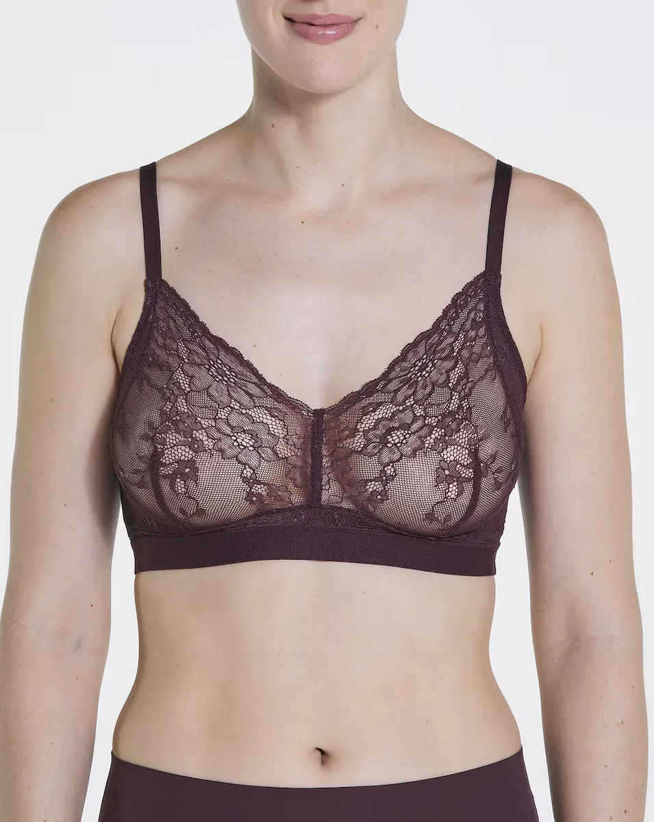 

Невидимый кружевной бюстгальтер без косточек Spanx, темно-коричневый