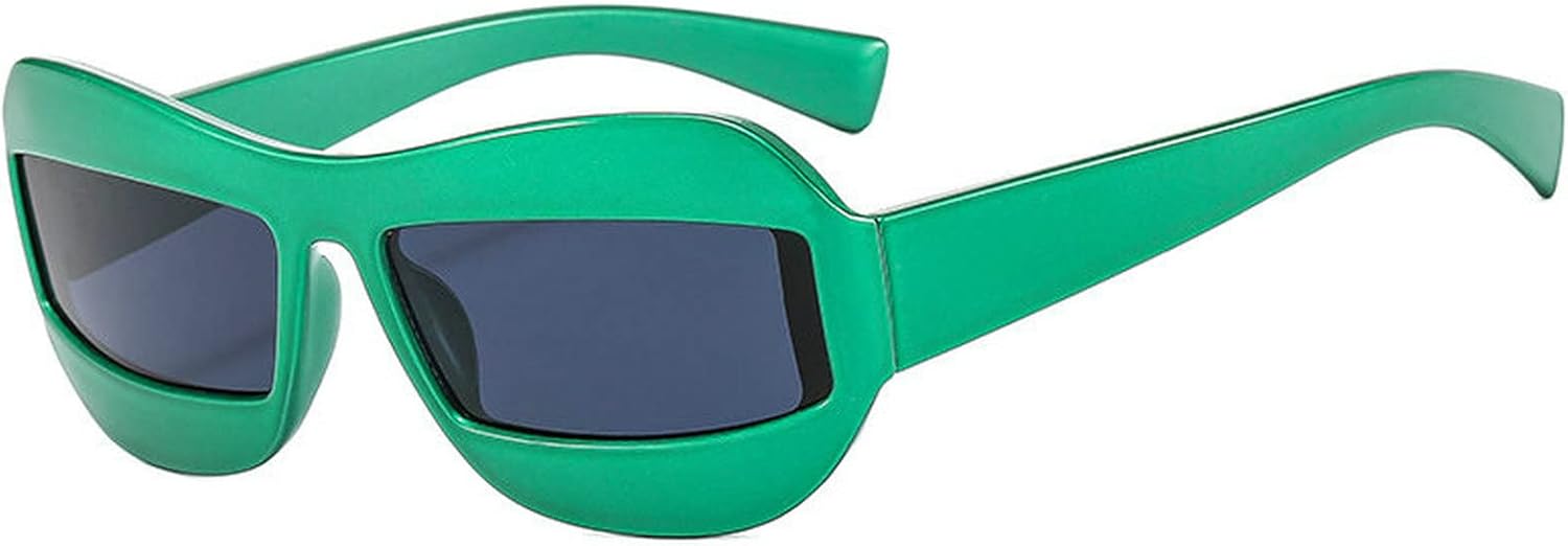 

Солнцезащитные очки COTIA для женщин, панк-очки, уникальные спортивные солнцезащитные очки, мужские солнцезащитные очки с защитой от УФ-излучения UV400, зеркальные, разноцветные, в стиле Y2K, Green