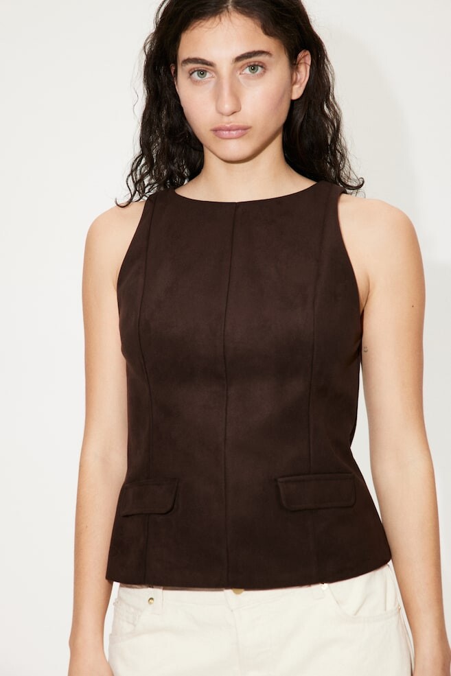 

Матовая майка H&M, коричневый
