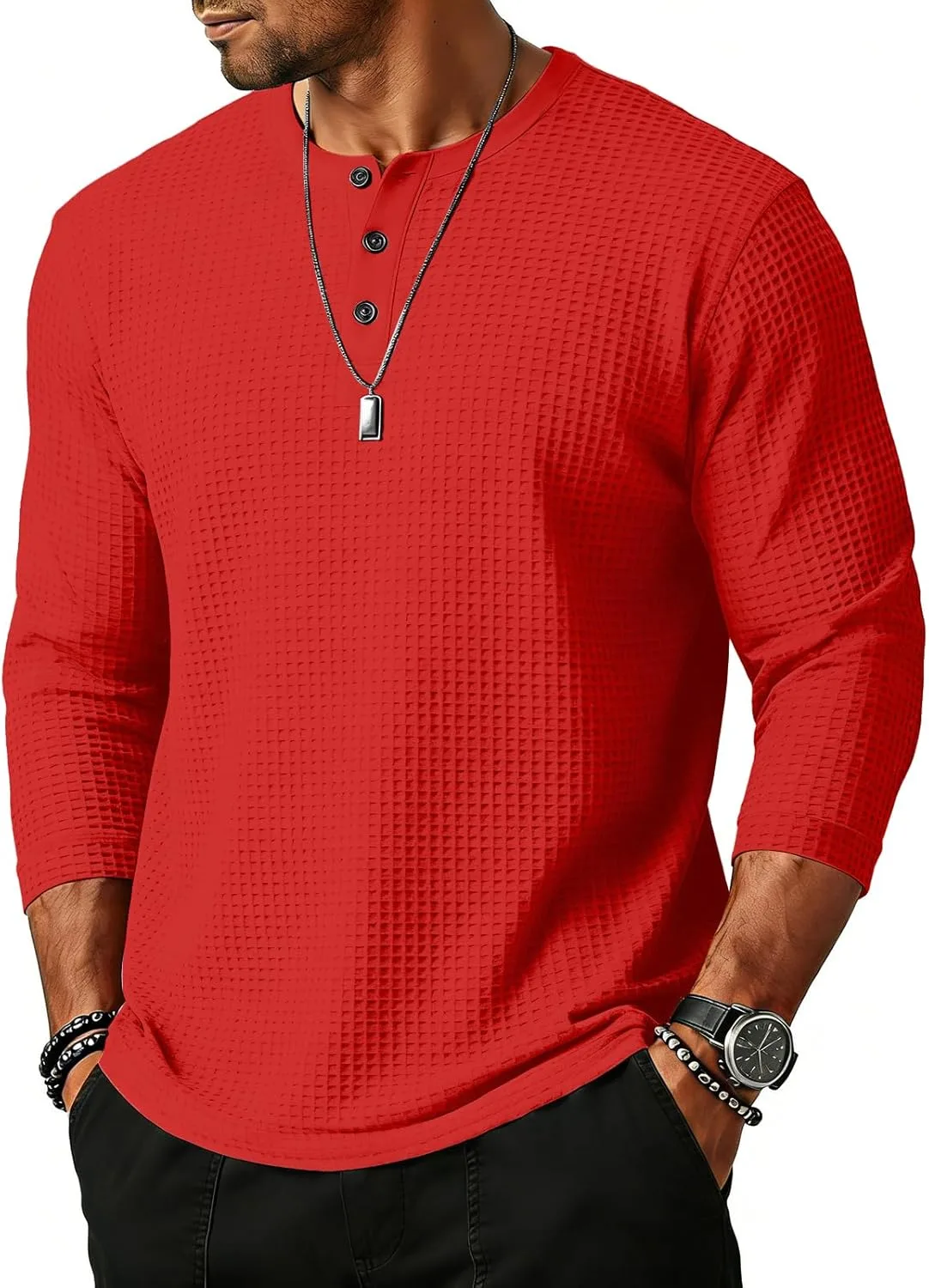 

Свитшот мужской 3/4 рукав Waffle lopmou