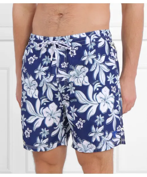 

Плавки-Шорты среднего размера Ibiscus AOP Regular fit Guess Underwear, синий