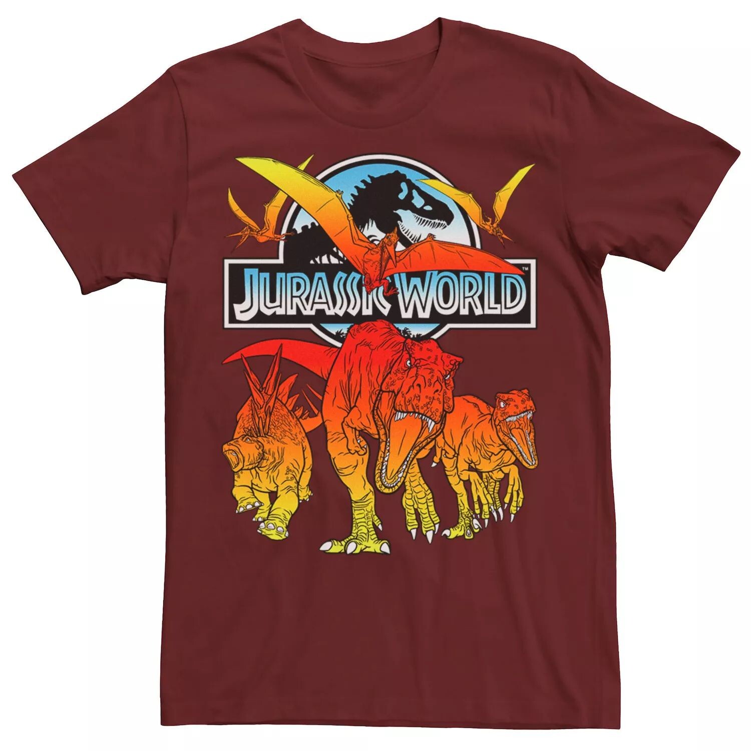 

Мужская футболка Jurassic World Two Dino Charging Comic Pop Licensed Character