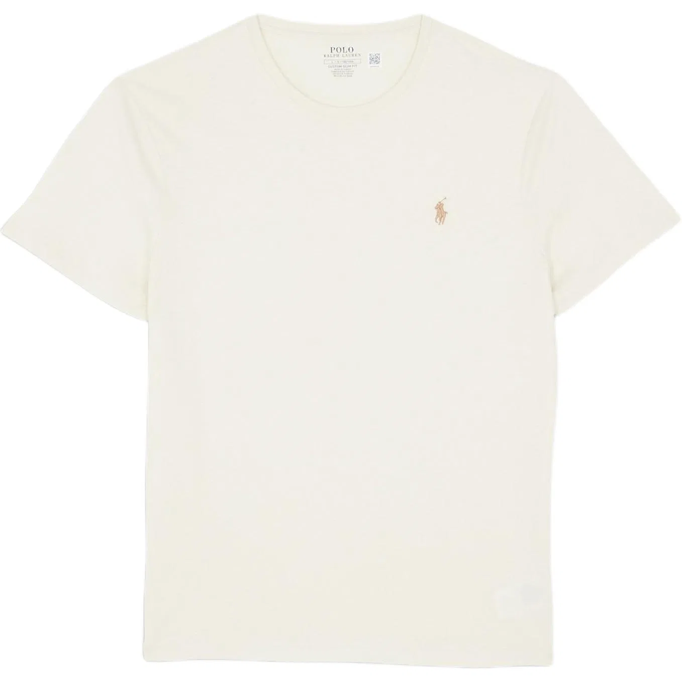 Футболка Polo Ralph Lauren с вышитым пони кремового цвета