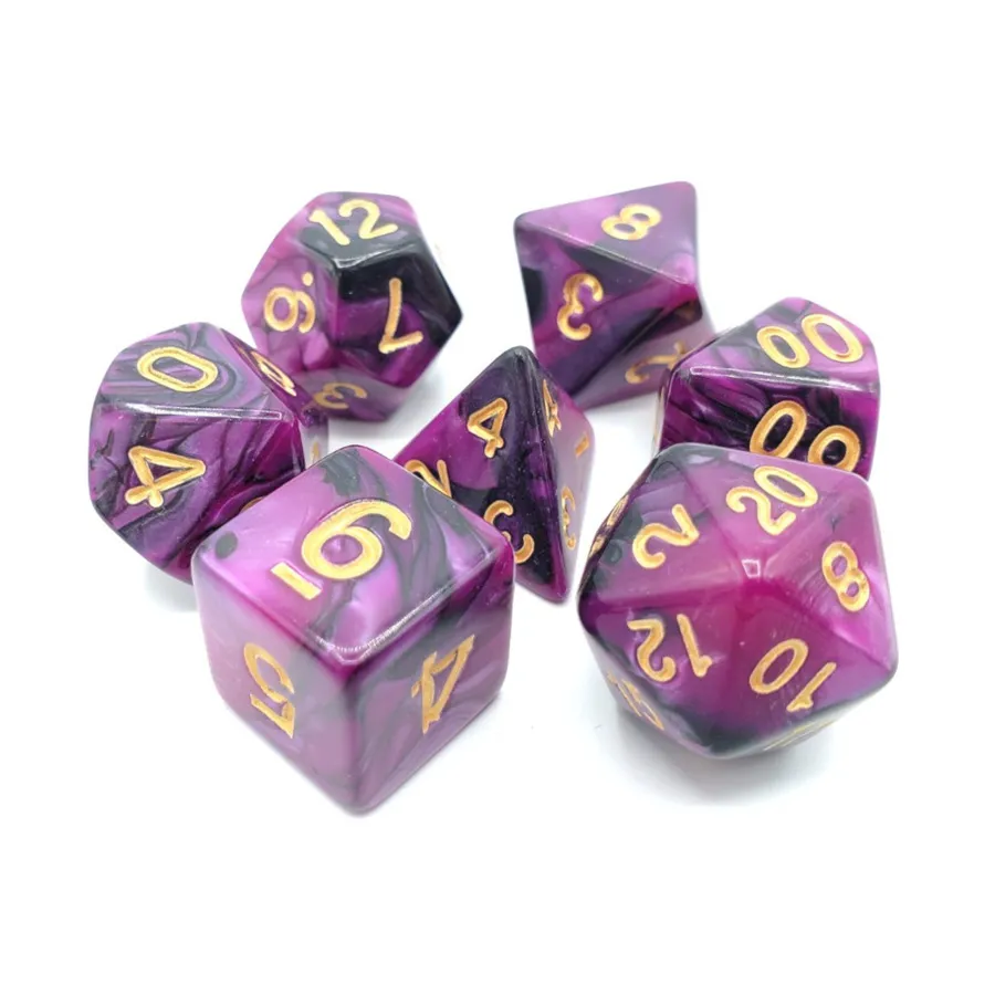 

Поли-набор фиолетового и черного цвета с золотом (7), Acrylic-Resin Dice - Vorpal (Poly Sets)