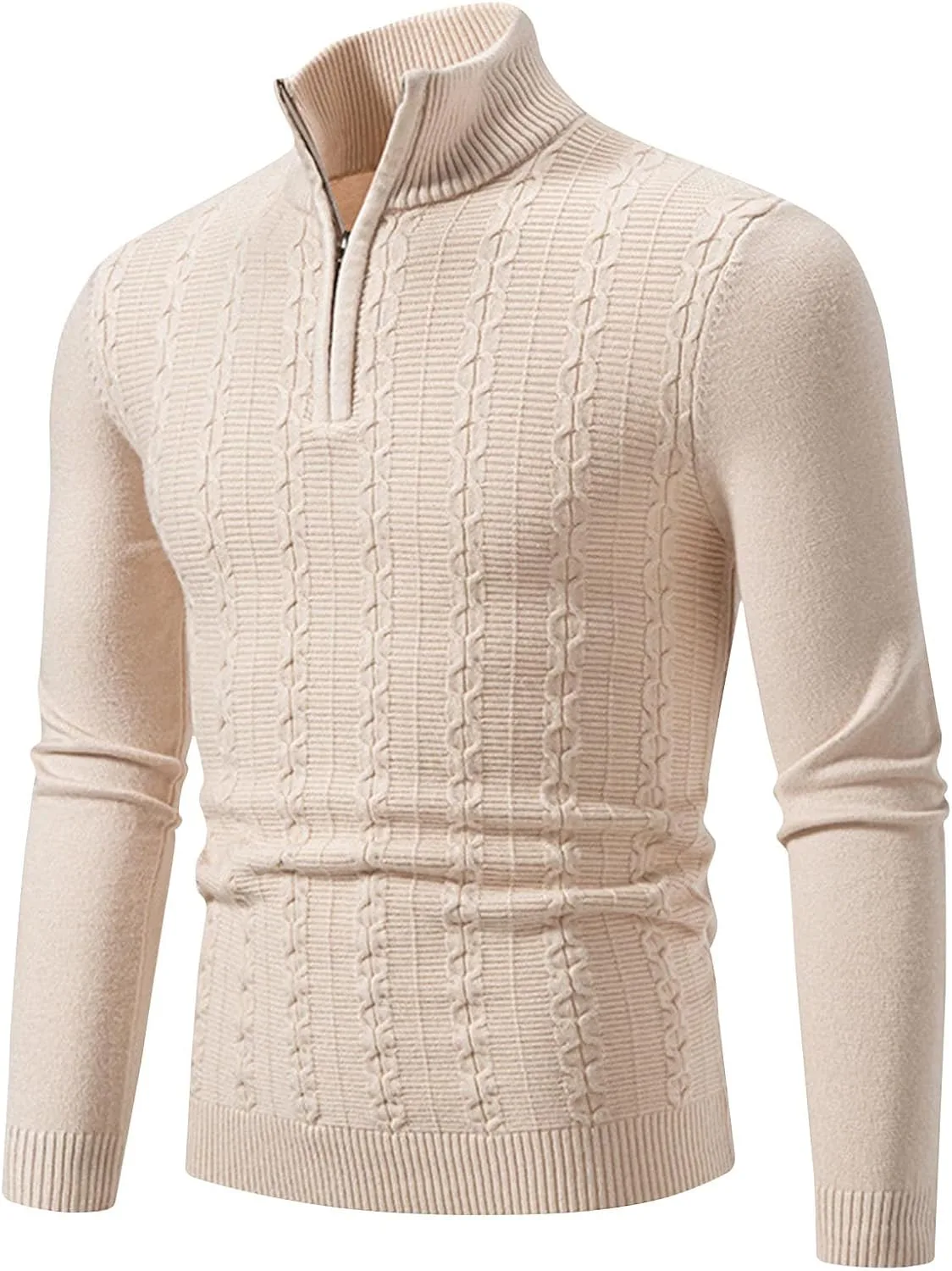 

Свитер мужской с круглым вырезом и длинным рукавом, кабельная вязка, теплый для зимы AQAYL