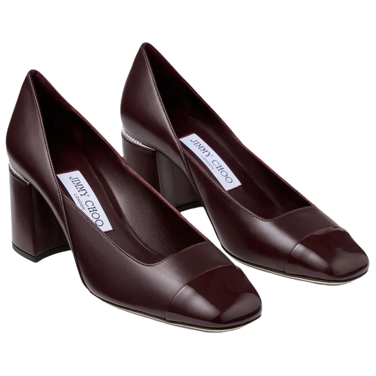 Jimmy Choo Дженсон Толстый каблук Высокие каблуки 6,5 см Женские Бордовые — фото 4