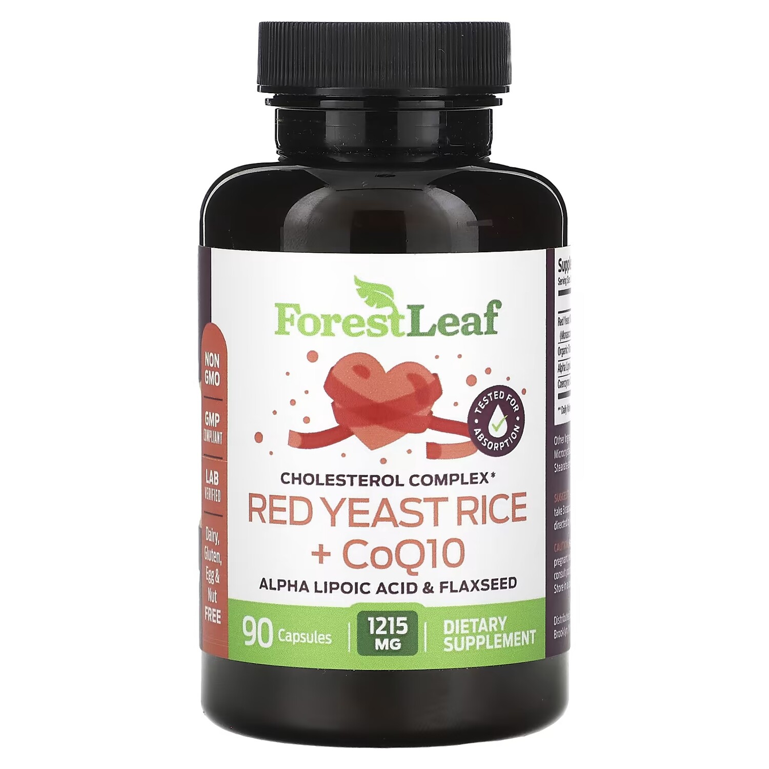 

Красный дрожжевой рис Forest Leaf + CoQ10, 90 капсул