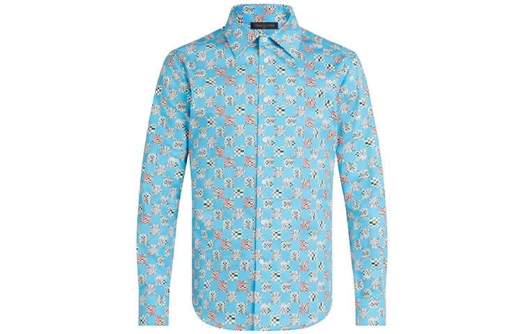 

Новые квартальные продукты LV Shirt Men Light Blue Louis Vuitton, светло-голубой