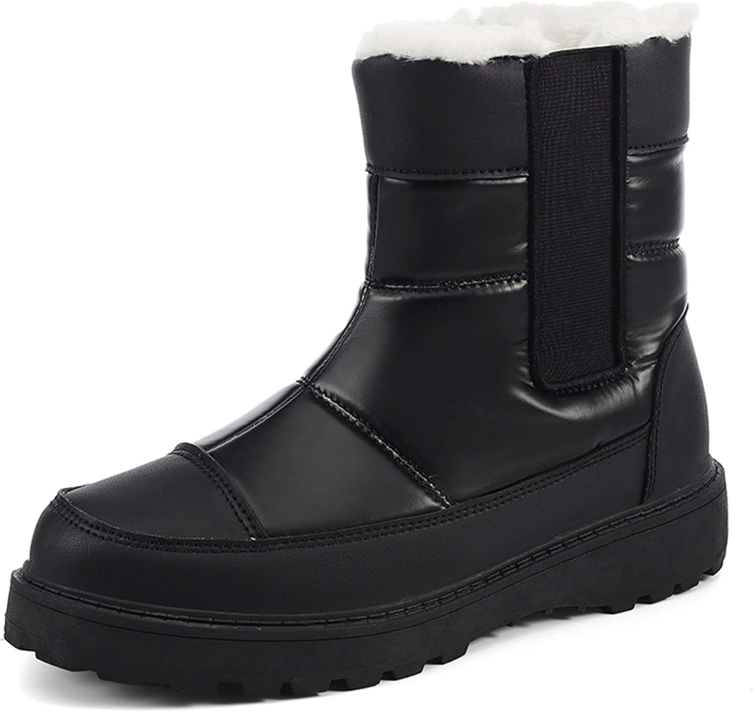 

Мужские и женские зимние снегоступы, водонепроницаемые, с теплой флисовой подкладкой, зимние походные ботинки до щиколотки, противоскользящие, подходят для холодной погоды, прогулок, работы и спорта Generic, черный