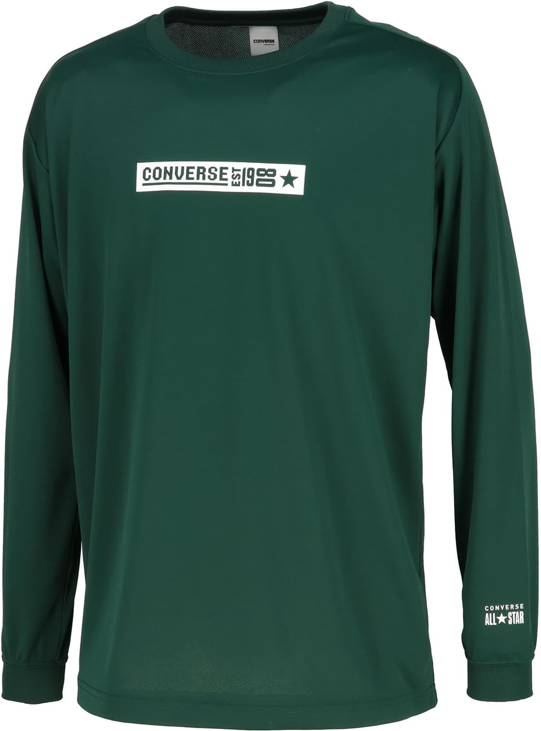 

Футболка с длинными рукавами Converse CB252360L с принтом, влагоотводящая, быстросохнущая, зеленый