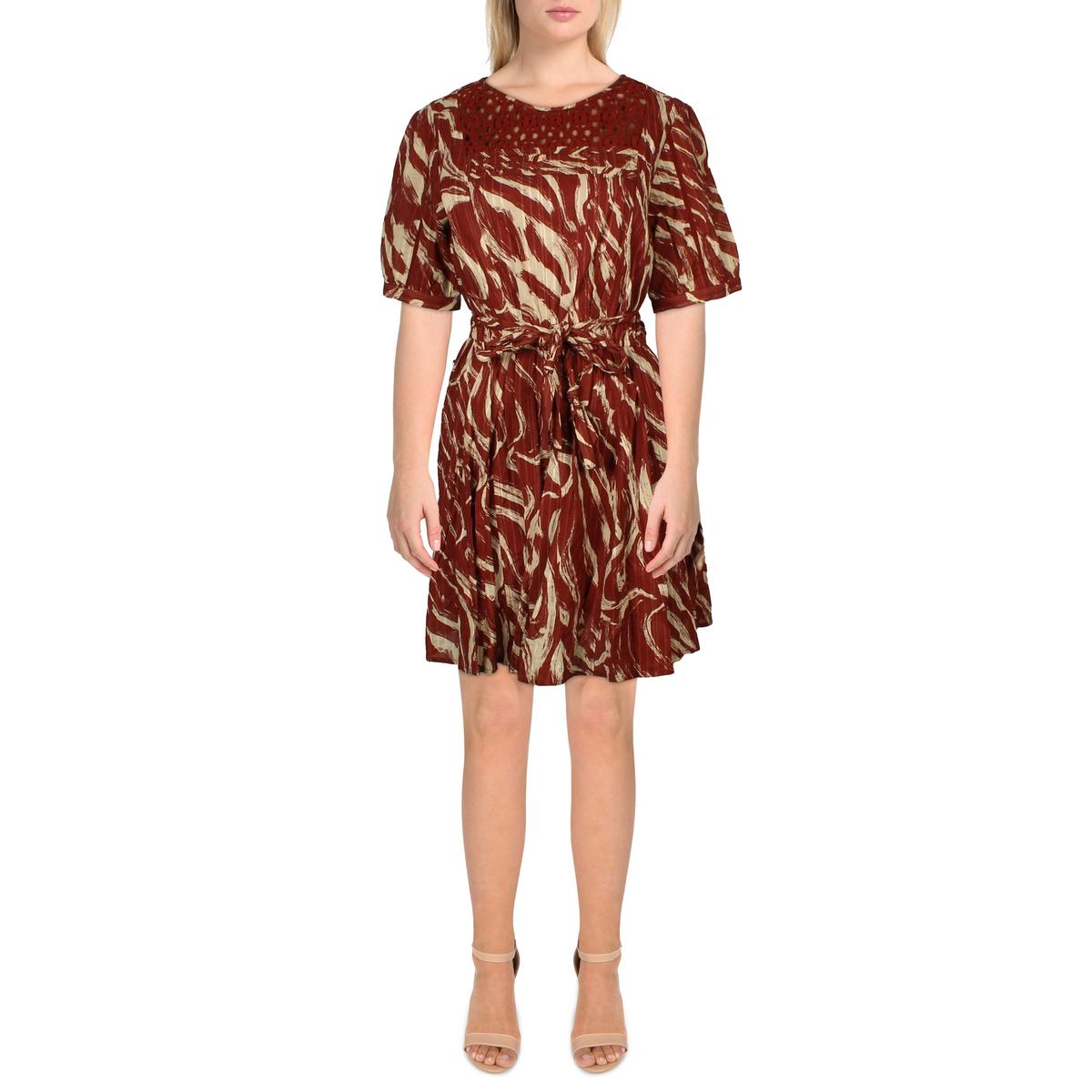 

Короткое мини-платье с отделкой крючком от Tifany Womens Sam Edelman, цвет picante/zebra stripe