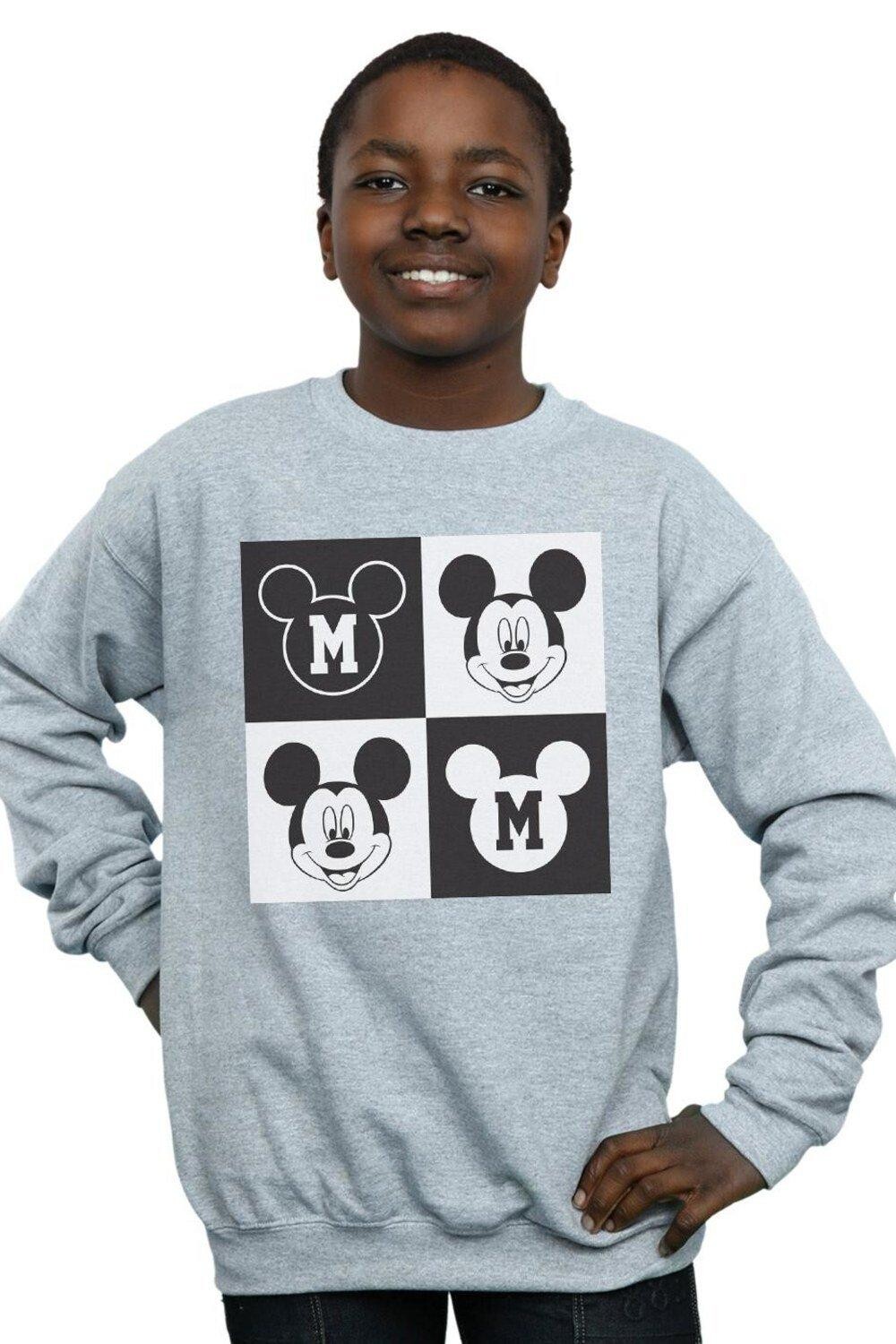 

Толстовка с квадратами и улыбкой Микки Мауса Disney, серый