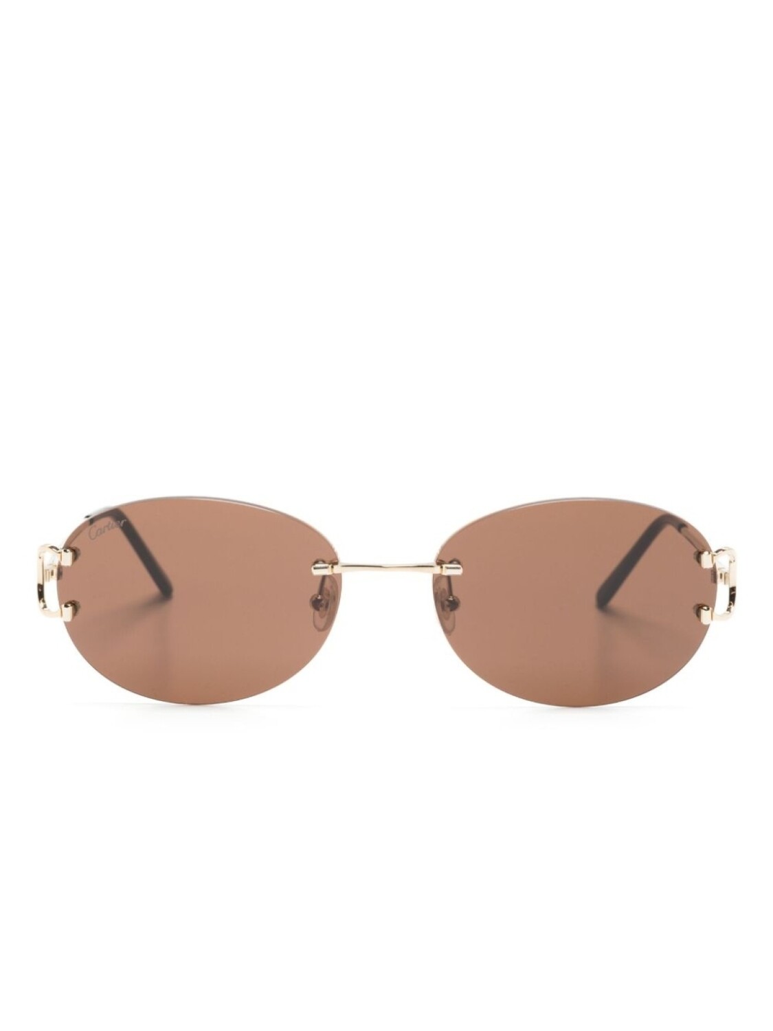 

Cartier Eyewear солнцезащитные очки в овальной оправе с логотипом, золотой