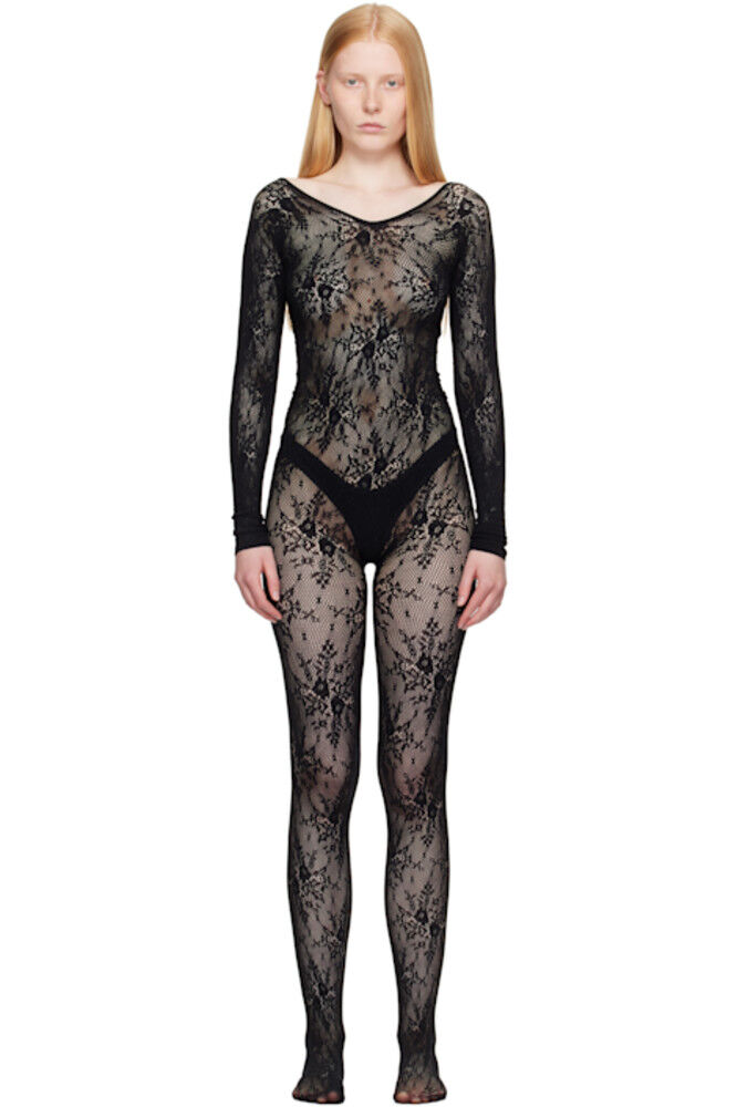 

Черный кружевной комбинезон Rose Swedish Stockings