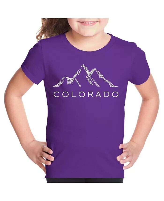 

Футболка с надписью Big Girl Word Art — Colorado Ski Towns LA Pop Art, фиолетовый