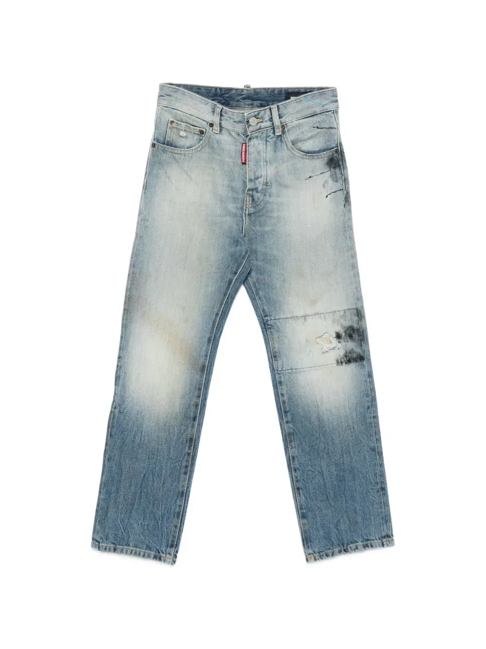 Джинсы 642 в технике пэчворк Dsquared2 Kids, синий