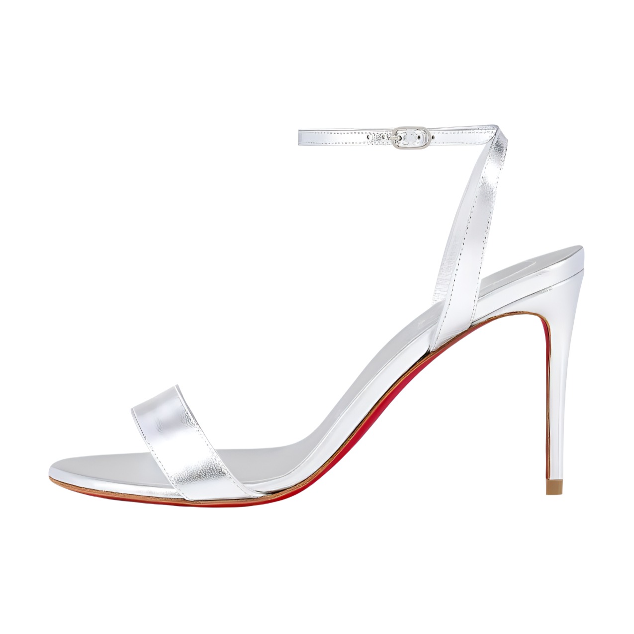 CL LUBOTING Тапочки-слайды 8,5 см женские серебристые Christian Louboutin, Silver