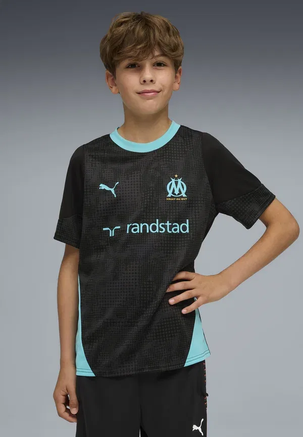 Футболка клубная Olympique de Marseille Puma, черный/командный аква