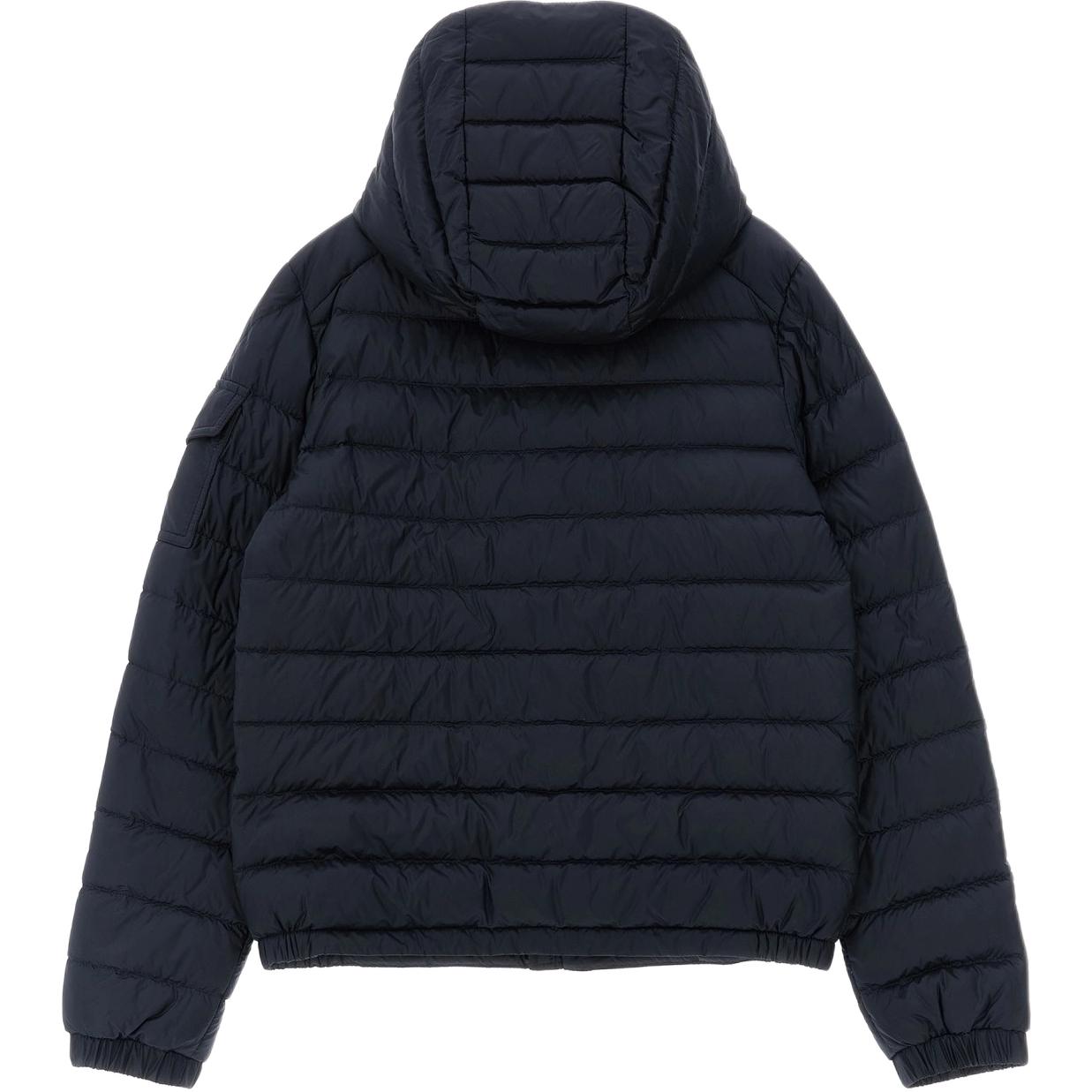 Детская утепленная куртка с отстегивающимся капюшоном Moderate Moncler, синий — фото 3