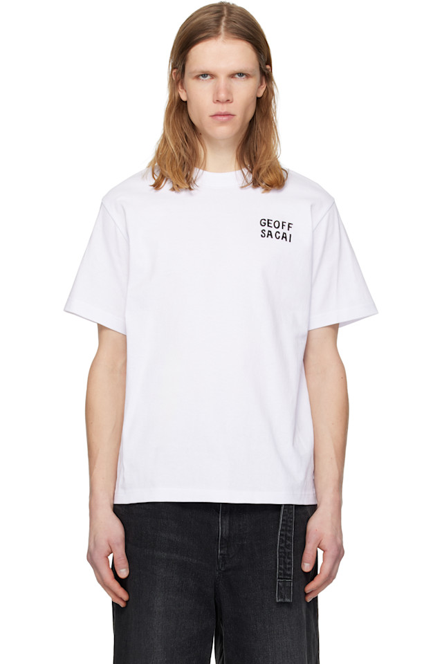 

Футболка с вышивкой Geoff sacai, белый