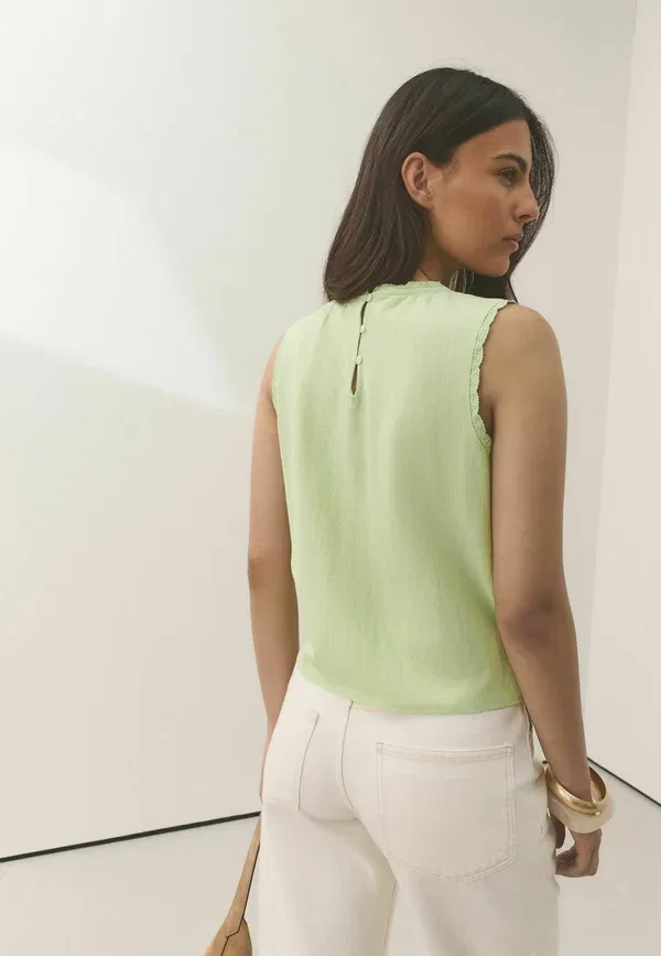Топ Next Regular fit sleeveless crew neck cornelli, шалфейно-зеленый — фото 3