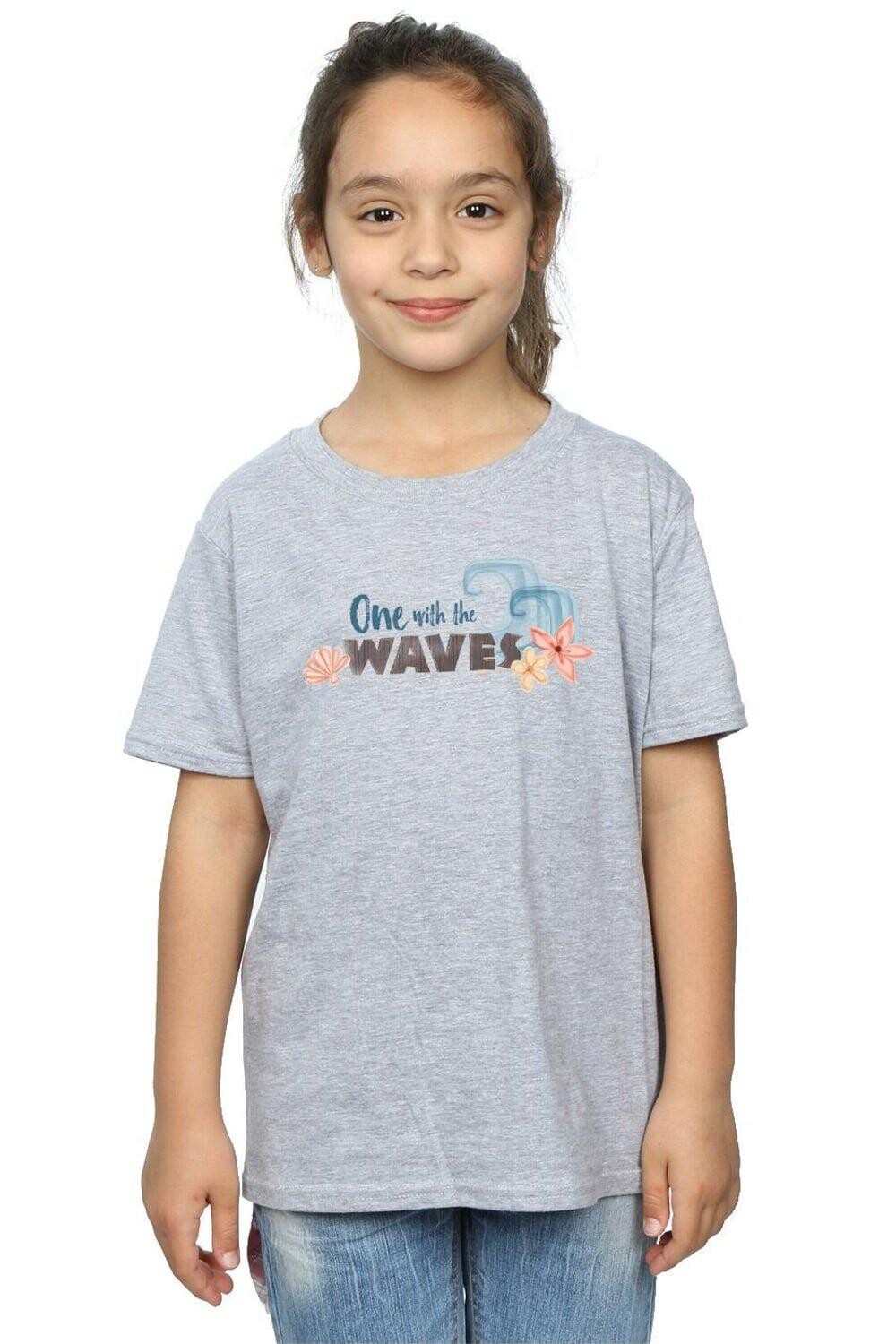 

Хлопковая футболка Moana One With The Waves Disney, серый