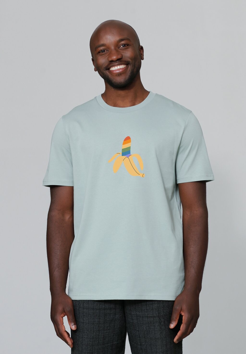 

Футболка с принтом RAINBOW BANANA watapparel, бирюзовый