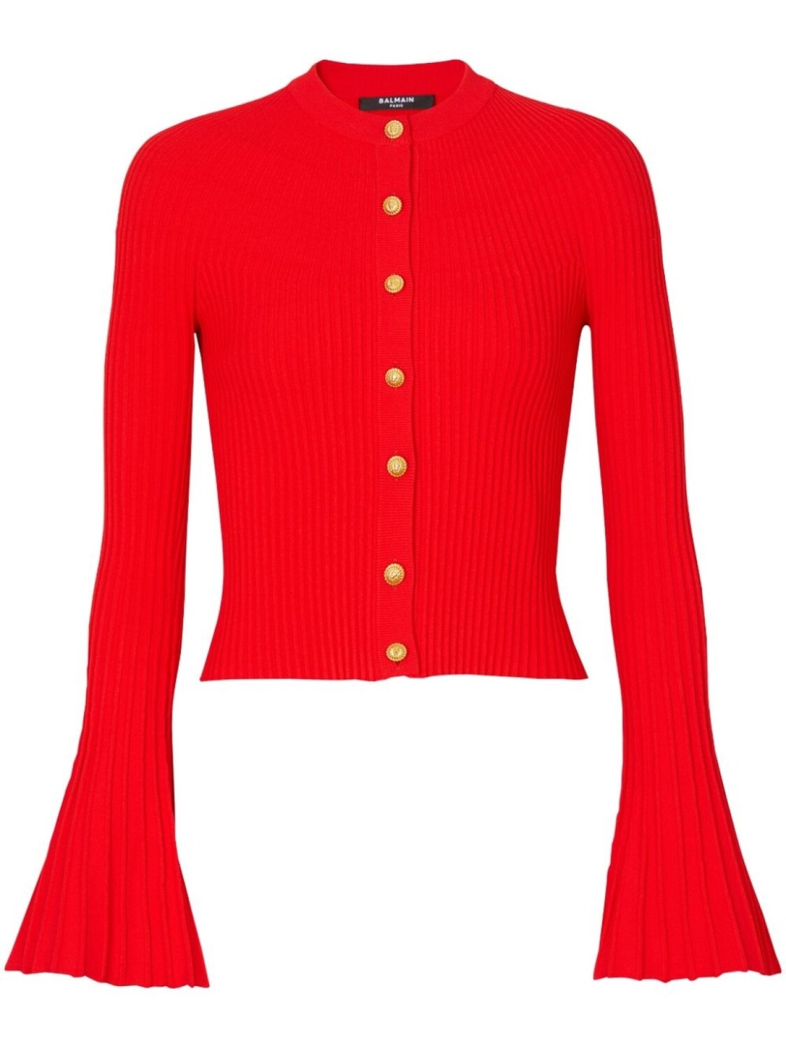 

Balmain трикотажный кардиган с плиссировкой, красный