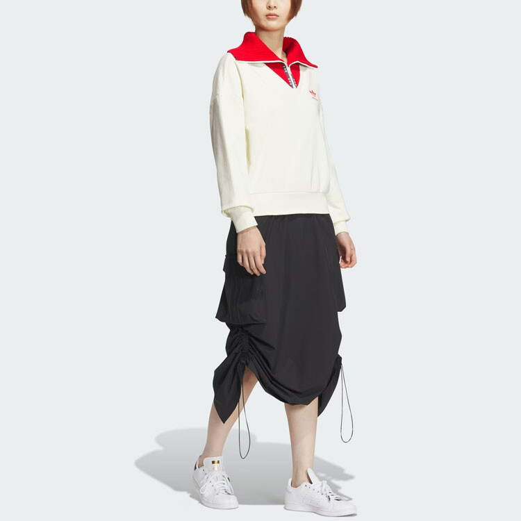 СОВМЕСТНАЯ МОДЕЛЬ FEIFEI RUAN Толстовка женская цвета слоновой кости и белого цвета Adidas Originals — фото 4