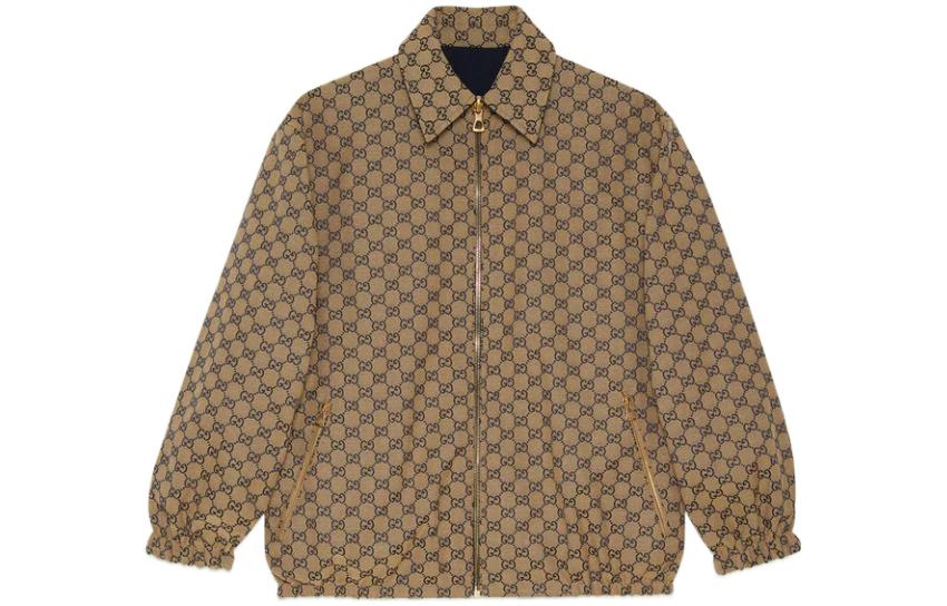 

Двусторонний куртка GG Harrington GUCCI, Light Brown/Marine Blue