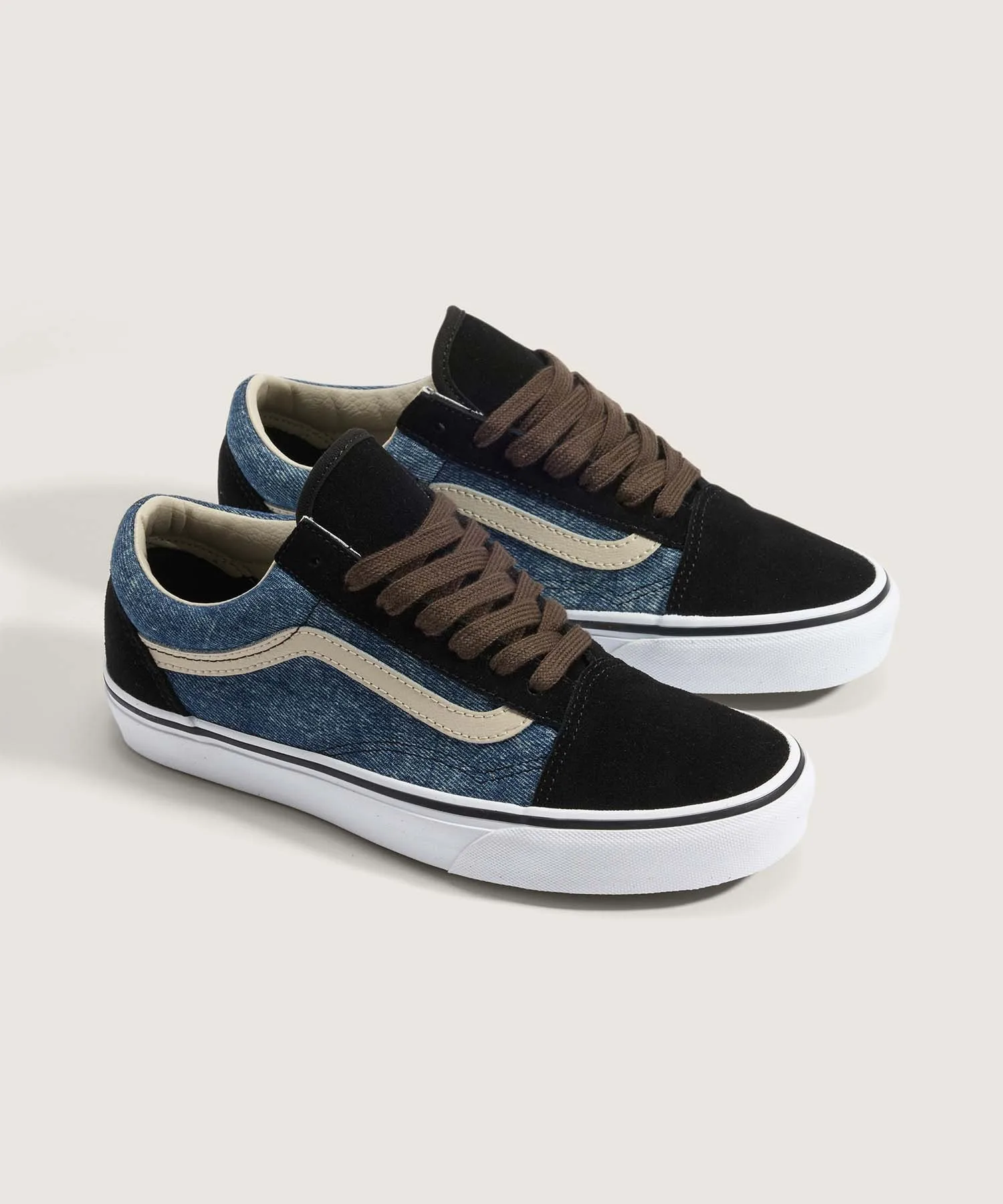 Унисекс кеды из натуральной кожи Old Skool VANS тёмно-синие — фото 2