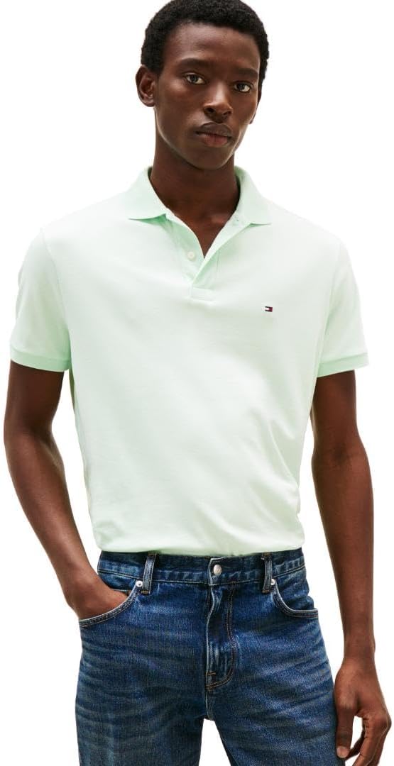 

Мужские поло Tommy Hilfiger с коротким рукавом, повседневные, классический крой, с жидким хлопком, Opal Green, Зеленый, Мужские поло Tommy Hilfiger с коротким рукавом, повседневные, классический крой, с жидким хлопком, Opal Green