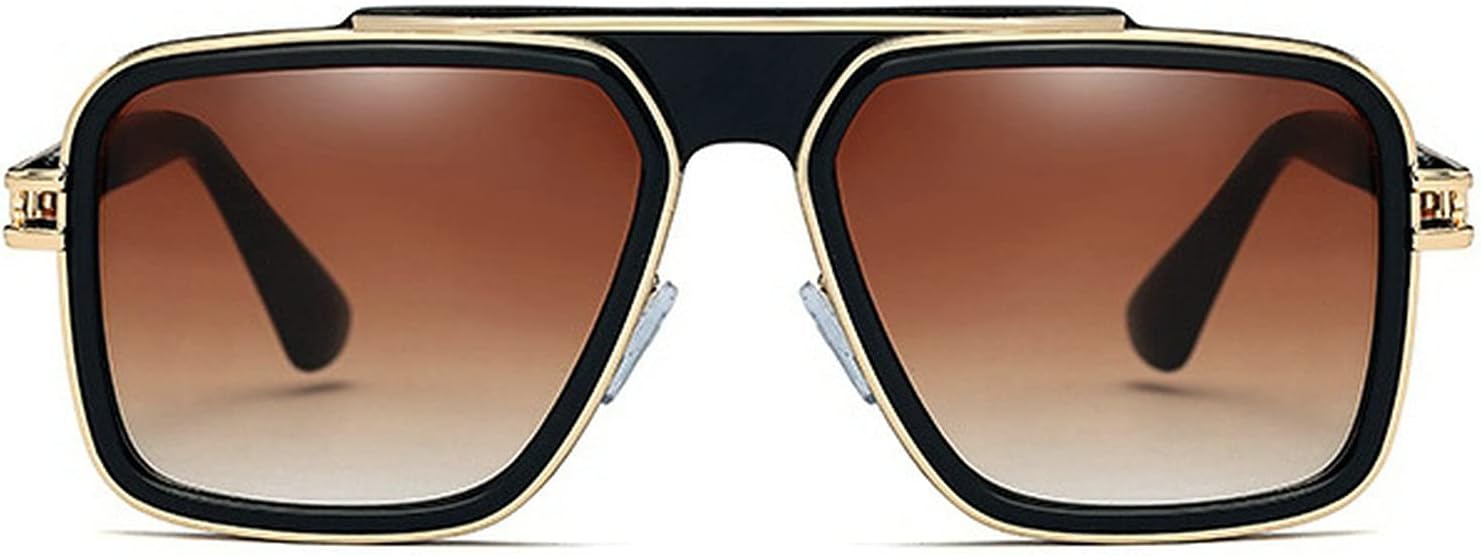 

Солнцезащитные очки для женщин и мужчин, классический дизайн, модные, с защитой от УФ-излучения UV400, квадратная форма, унисекс, металлическая оправа, мужские очки mincl, Brown