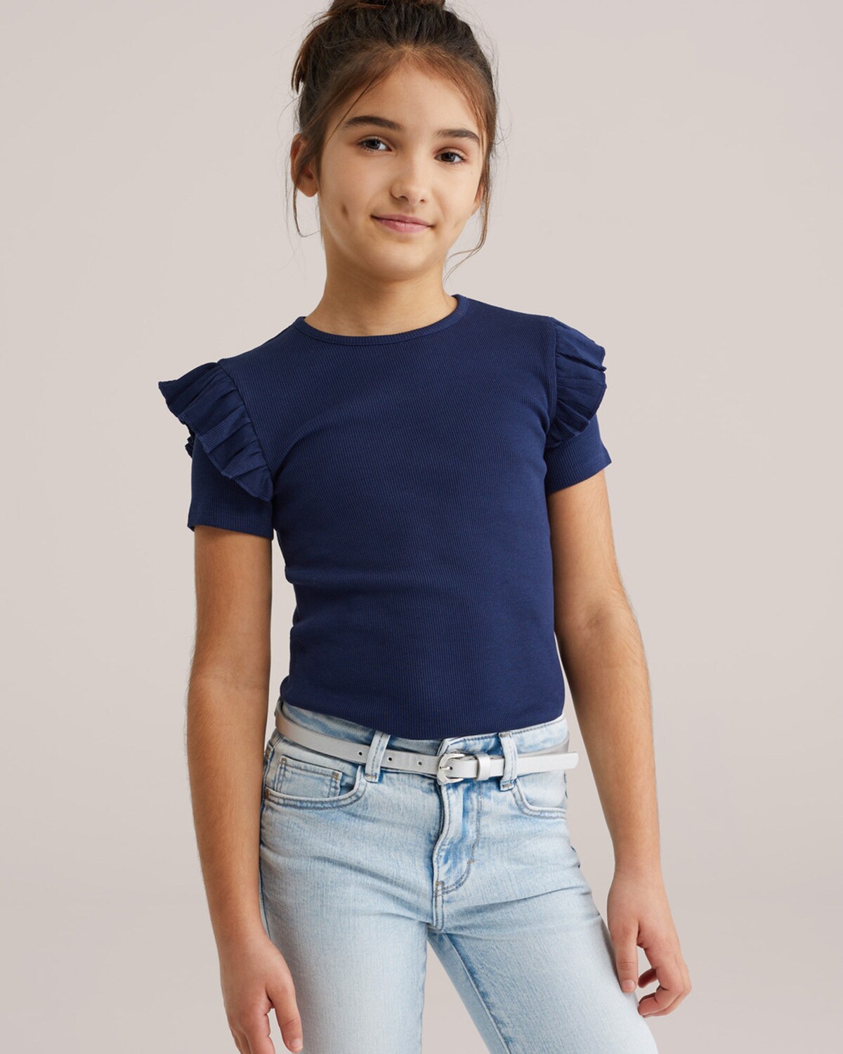 WE Fashion Футболка 'Meisjes' в цвете Navy — фото 3